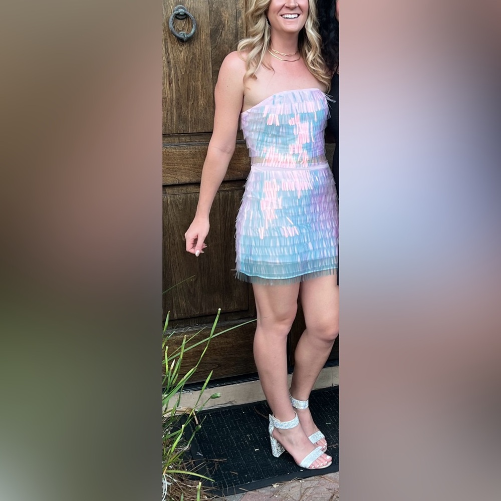 Iridescent white and blush 2 piece set